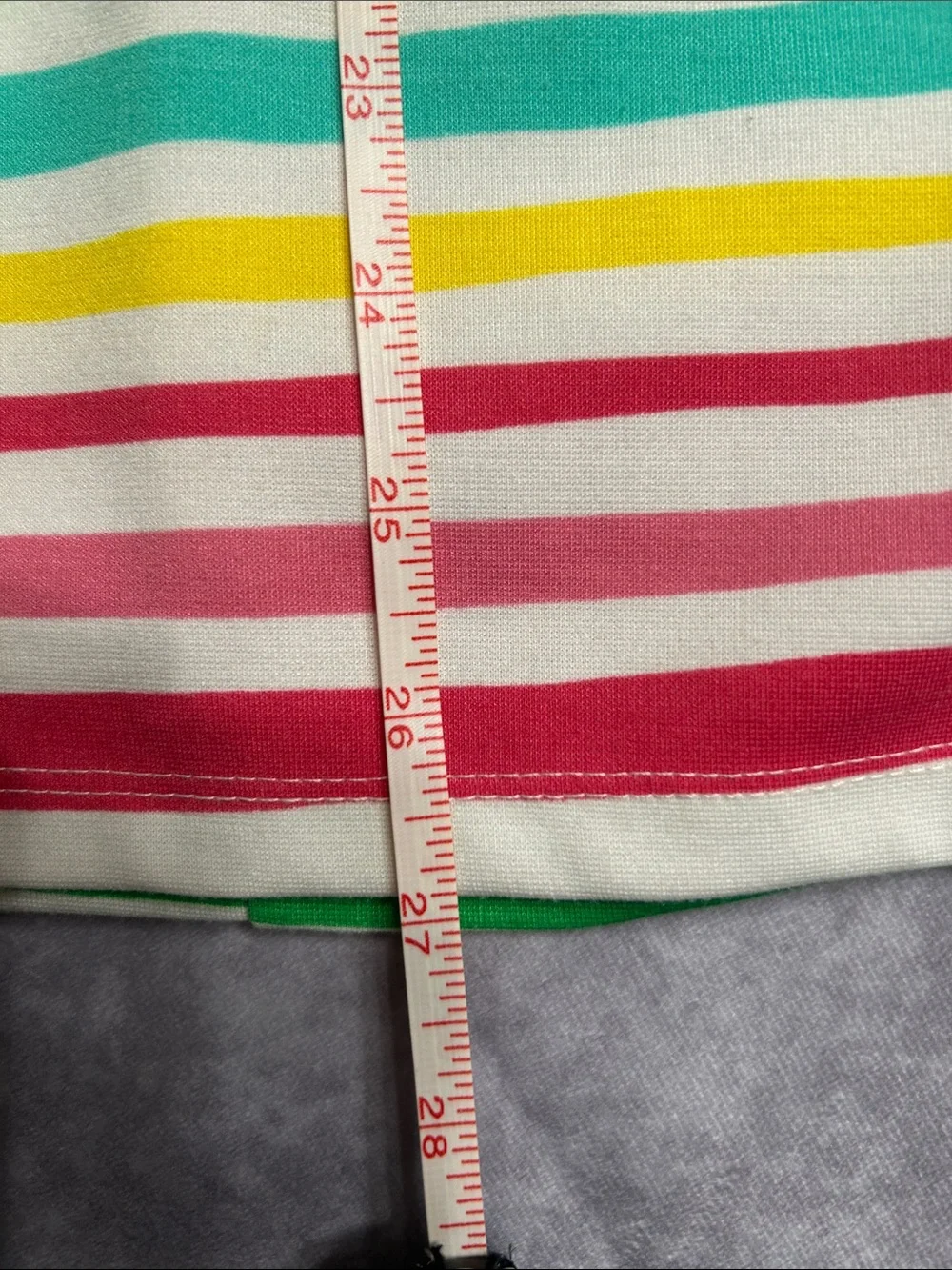 Fabkids Girls' Striped Sleeveless Summer Dress - Pink, Green & Yellow size 12